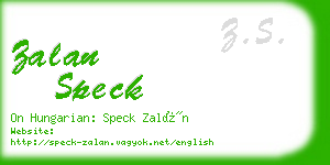 zalan speck business card